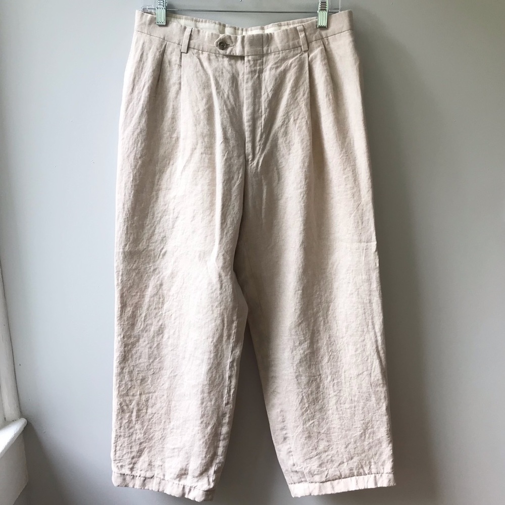 Austin Reed women’s high waist pleated linen trousers